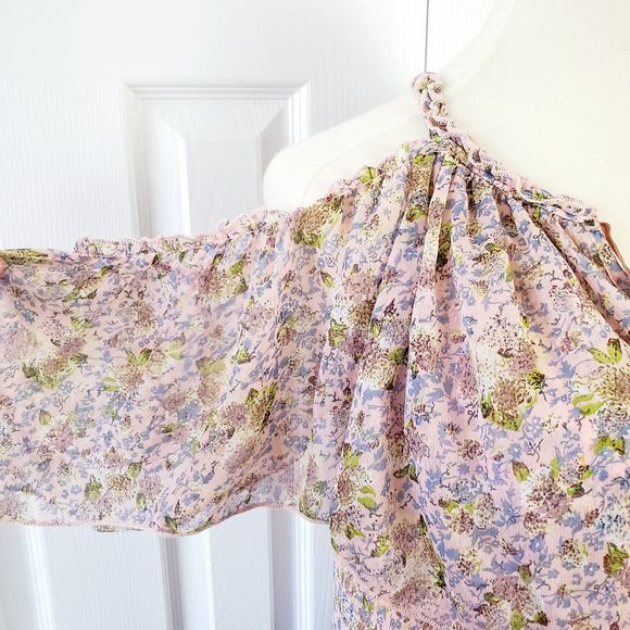 Forever 21 Floral Open Shoulder Prairie Dress NWT - Picture 3 of 10